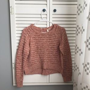 Anthropologie Moth Pink Knit Crop Sweater - Size M